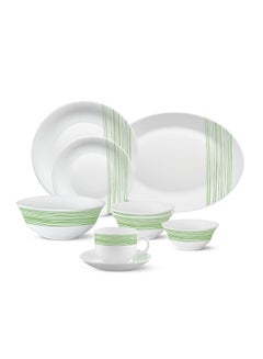 Buy Larah Plano Opal 38 Pc Dinner Set Spring Fall Green in UAE