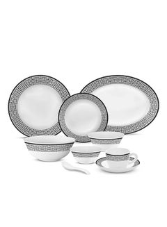 اشتري Larah Plano Opal 50 Pc Dinner Set Zahara Grey في الامارات