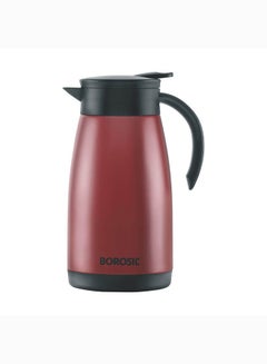 اشتري Borosil Vacuum Insulated Stainless Steel Teapot Flask Vacuum Insulated Coffee Pot Red - 1.5 Ltr red في الامارات