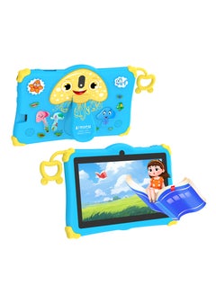 Buy Kids Tablet Early Education Wi-Fi Android Tablet 7-Inch Screen Portable Anti-Drop Silicone Edge Built-In Stand Games And Zoom App Supported in UAE