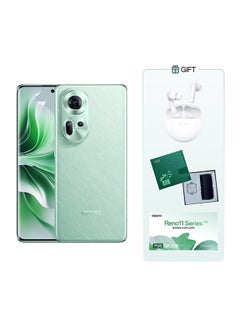 اشتري Reno 11 5G Dual SIM Wave Green 12GB RAM 256GB - Middle East Version With Gift Enco Buds 2 And Speaker Box في السعودية