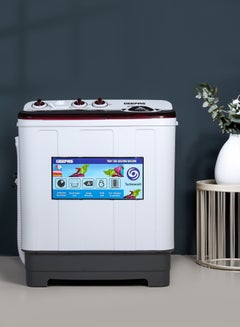 اشتري TwinTub Semi- Automatic 7 Kg Washing Machine |  Top Load Semi Automatic Washing Machine Quick Turbo Wash |Transparent Top Lid 7 kg 350 W GSWM18041 White/Grey/Meroon في الامارات
