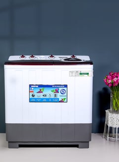 اشتري TwinTub Semi-Automatic 15 Kg Washing Machine |  Top Load Semi Automatic Washing Machine Quick Turbo Wash |Transparent Top Lid | 15 kg 460 W GSWM18044 White/Grey/Meroon في الامارات