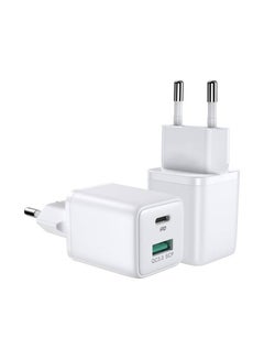 اشتري JOYROOM FAST WALL CHARGER (EU PLUG) USB / USB TYP C 30W POWER DELIVERY QUICKCHARGE 3.0 AFC FCP WHITE (L-QP303) White في مصر