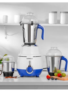 اشتري 3 IN 1 Mixer Grinder with 1200 W Powerful Motor with Stainless Steel Jars and Blades, Unbreakable Polycarbonate Jar Caps, Ergonomic Design, Overload Protector 0.01 L 1200 W OMSB7015 White في الامارات