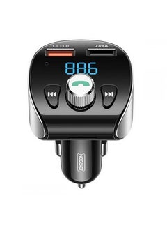 Buy JOYROOM FM TRANSMITTER BLUETOOTH 5.0 CAR CHARGER MP3 2X USB TF MICRO SD 18 W 3 A QUICK CHARGE 3.0 (JR-CL02) Black in Egypt