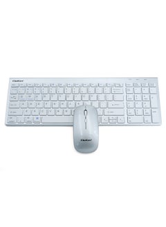 Buy Wireless Keyboard Mouse Combo,Compact Full Size Wireless Keyboard and Mouse Set 2.4G And Bluetooth Three Mode,Ultra Thin And Ultra Quiet Profile Design For Windows,Computer,Desktop,PC,Silver White Silver White in Saudi Arabia