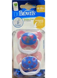 Buy Dr Browns PreVent Pacifier, 6-18 Months, 2 Pieces - Pink in Egypt