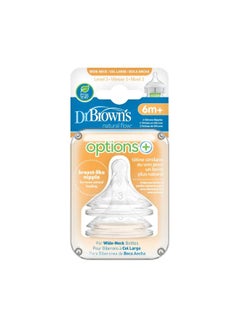 Buy Dr Browns Natural Flow Wide Neck Nipple Level 3 | 6m+ | 2 Pieces in Egypt