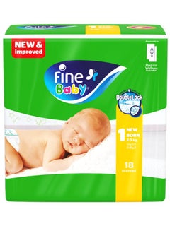 Buy Fine Baby Double Lock Newborn Diapers - 2-5 KG - 18 Diapers in Egypt