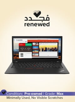 اشتري Renewed - T480s Laptop With 14-Inch HD LED Display, Core i5-8550U/DDR4/Quad Core/8th Gen/8GB RAM/512GB SSD/Windows 10 English/Arabic Black في السعودية