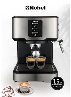 Buy Coffee Machine, 1.5L Detachable Water Tank, Dual Stainless Steel Filter, 15 Bar Pressure Pump, High Pressure Frothing, Overheat Protection, Adjustable Steam Knob 1.5 L 1100 W NCM21 Black in UAE