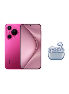 اشتري Pura 70 Dual SIM Pink 12GB RAM 256GB 4G - Middle East Version With Huawei FreeBuds Pro 3 في السعودية