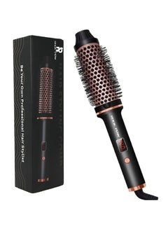 اشتري Thermal Brush 1.5 Inch Curling Iron Brush Volumizing Brush Heated Round Brush Ceramic Tourmaline Ionic Curling Comb Dual Voltage Travel Curling Iron with Brush LCD Display 10 Temperature Settings Multicolour في الامارات