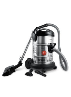 اشتري Turkish Vacuum Cleaner, 21Ltr Dust Capacity, Metal Body, Low Noise, Telescopic Tube, Dust Full Indicator, Convenient Handle, Ideal For Home And Office Cleaning 21 L 2200 W VC 4708 Silver&Black في السعودية