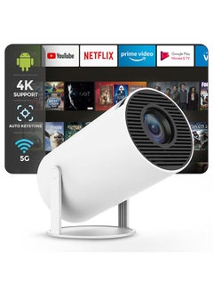 اشتري HY300 Android 5G Wifi Smart Portable Projector 1280 720P Full HD Office Home Theater Video Mini Projector Optical specifications PROJ-WO-87-AN White في السعودية