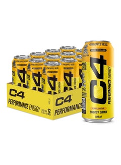 Buy C4 Performance Energy Carbonated RTD 12x500ml- Pineapple Head in UAE