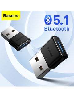 Buy USB Bluetooth 5.1 Adapter for PC, Bluetooth Dongle for Computer Desktop Laptop, Wireless Transfer for Bluetooth Headphones Speakers Keyboard Mouse Printers Support Windows 11/10/8.1/8/7/XP OS Black in UAE