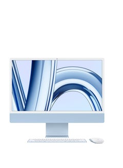 اشتري 24" iMac AIO Desktop Computer With M3 Chip, 4.5K Retina Display, 8-Core CPU and 8-Core GPU, 16GB RAM, 512GB SSD, Magic ENG K/B w/ Touch ID & Magic Mouse, macOS English Blue في الامارات