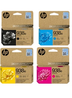 اشتري 938e Combo Pack High Yield EvoMore Original Ink For With OfficeJet Pro 9130, And 9730 Printers Black/Cyan/Magenta/Yellow في الامارات