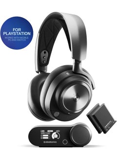 Buy Arctis Nova Pro Wireless Multi-System Gaming Headset, Hi-Res Audio, Active Noise Cancellation (ANC), Infinity Power System, Retractable AI Noise Cancelling Mic, Dual Wireless (2.4GHz & Bluetooth), 40mm Premium Hi-Fi Drivers, 360 Spatial Audio, Compatible with PC, PS5/PS4, Switch, Mobile - Black | 61522 in Saudi Arabia