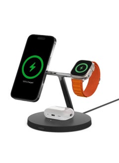 Buy BOOSTCHARGE PRO 3-IN-1 Wireless Stand Fast Charger W/15W MagSafe For Apple iPhone 15/14/13/12 Pro Max/Pro/Plus, Apple Watch Series Ultra SE/9/8/7/6/5/4/3/2/1 And AirPods/Airpods Pro - Black Black in UAE