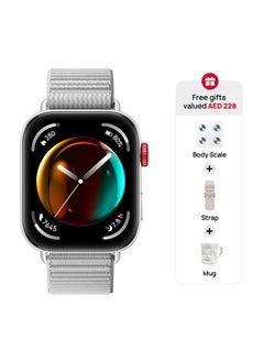 Buy Watch Fit 3, 1.82" AMOLED Display, Ultra-Slim Design, All-Round Fitness Management, Durable Battery Life, Compatible With iOS & Android + Strap + Scale + Watercup Gray in UAE