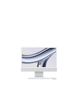 Buy 24" iMac AIO Desktop Computer With M3 Chip, 4.5K Retina Display, 8-Core CPU And 8-Core GPU, 16GB RAM, 512GB SSD, Magic K/B w/ Touch ID & Magic Mouse, macOS English Silver in UAE