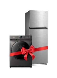 Buy 645L Gross Top Mount Double Door Refrigerator, 2 Doors Frost Free Fridge Freezer+12KG Front Load Smart Washing Machine With Lunar Dial, 1400 RPM, 14 Programs MDRT645MTE46D+MF200W120WBT-GCC Silver in UAE