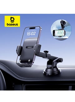 اشتري UltraControl Go Series Dashboard & Windshield Universal Car Mount Phone Holder Desk Stand With Vacuum Suction Cup Base And Telescopic Arm For iPhone, Samsung, Google, Huawei, Nokia, Other Smartphones Black في الامارات