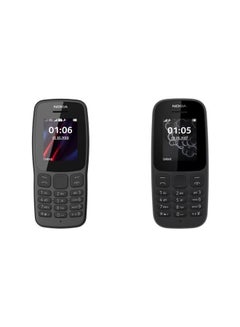 اشتري 106 Dual SIM Dark Grey 4MB 2G with gift Nokia 105 Dual SIM Black 4MB 2G في مصر