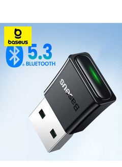 Buy USB Bluetooth 5.3 Adapter For PC, Bluetooth Dongle For Computer Desktop Laptop, Wireless Transfer For Bluetooth Headphones Speakers Keyboard Mouse Printers Support Windows 11/10/8.1 OS Black in UAE