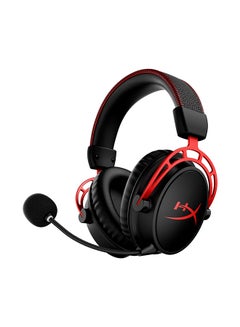 اشتري HyperX Cloud Alpha Wireless - سماعة رأس للألعاب للكمبيوتر الشخصي، عمر بطارية يصل إلى 300 ساعة، سماعة رأس DTS: صوت مكاني X، رغوة الذاكرة، برامج تشغيل الغرفة المزدوجة، ميكروفون لإلغاء الضوضاء، إطار ألومنيوم متين في الامارات