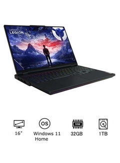 Buy Legion Pro 7 Laptop With 16-Inch Display, Core i9-14900HX Processor/32GB RAM/1TB SSD/12GB Nvidia Geforce RTX 4080 Graphics Card/Windows 11 English/Arabic Eclipse Black in UAE