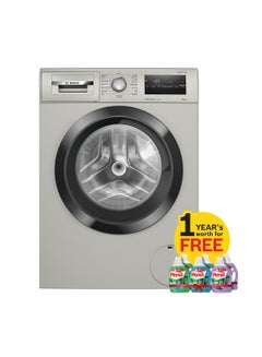 Buy 8 KG Front Load Washing Machine, Series 4, 1400 RPM,  EcoSilence Drive, German Engineering + Free 12x1 Litre of Persil Detergent 8 kg 2300 W WAN28283GC Silver in UAE