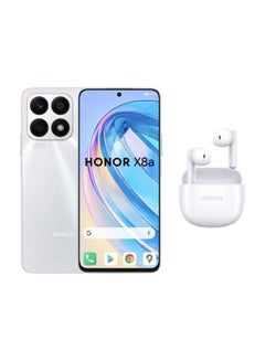 Buy X8a Dual SIM 8GB RAM 128GB 4G LTE - Titanium Silver, With Honor X6 Earbuds - White in Egypt