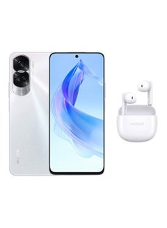 Buy 90 Lite Dual SIM 8GB RAM 256GB 5G - Titanium Silver, With Honor X6 Earbuds - White in Egypt