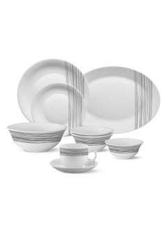 Buy Larah Plano Opal 38 Pc Dinner Set Spring Fall White/Black in UAE