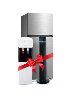 Buy 580L Gross Top Mount Double Door Refrigerator + Water Dispenser, Top Loading, 3-Taps Equipped With Hot Cold + Tower Fan With Multifunction Remote Control 580 L MDRT580MTE46+YL1675S-W+FZ1018TRB Silver in UAE