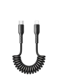 اشتري A38 Easy Travel Series Type-C to Lightening Coiled Data Cable 5ft, 30W, 1.5m - Black في مصر