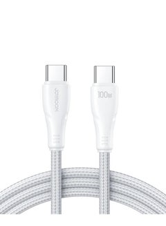 Buy S-CC100A11 Nylon Type-C to Type-C Cable, 100W, 1.2M - White in Egypt