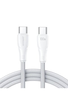 اشتري S-CC100A11 Nylon Type-C to Type-C Cable, 100W, 1.2M - White في مصر