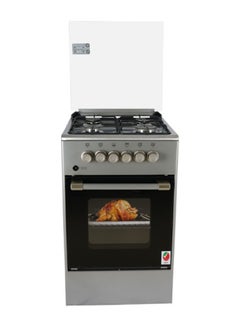 Buy Free Standing Cooking Range, 50x50, 4 Burners, Compact, Adjustable Legs, Tray And Grid Included AF-5050CRGS Stainless Steel in UAE