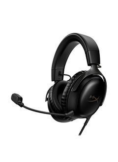 Buy HyperX Cloud III – Wired Gaming Headset, PC, PS5, Xbox Series X|S, Angled 53mm Drivers, DTS, Memory Foam, Durable Frame, Ultra-Clear 10mm Mic, USB-C, USB-A, 3.5mm – Black in UAE