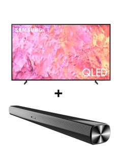 اشتري 85 Inch QLED 4K Smart TV 2023 QA85Q60CAUXZN + 2.0CH Soundbar Plus Bluetooth, Usb, Fm Radio With 600W PMPO 85Q60C+THN322B Titan Gray في الامارات