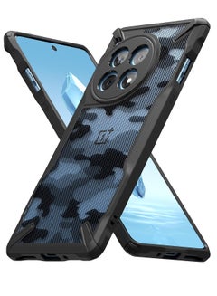 اشتري Fusion-X [Precise Cutouts for Camera Lenses] Compatible With OnePlus 12R Case, Augmented Bumper Military Design Hard Back Heavy Duty Shockproof Protective Cover - Camo Black في الامارات