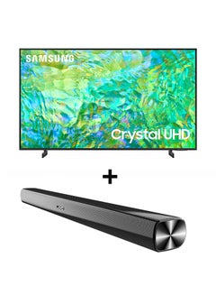 اشتري Smart TV, Crystal UHD 4K, CU8000, 85 Inch, 2023, Crystal Processor 4K, Airslim, Dynamic Crystal Color + 2.0CH Soundbar Plus Bluetooth, Usb, Fm Radio With 600W PMPO 85CU8000+THN322B Titan Gray في الامارات