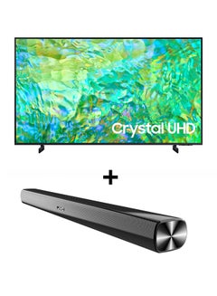 Buy 75-Inch Crystal UHD Smart TV (2023) + 2.0CH Soundbar Plus Bluetooth, Usb, Fm Radio With 600W PMPO 75CU8100+THN322B Black in UAE