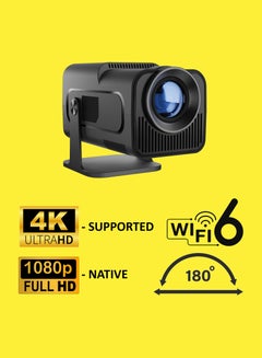 Buy 4K HD Smart Projector: Android 11, 390 ANSI Lumens, 1080P, 180° Rotating Screen, WiFi 6, Bluetooth 5.0 Compatible With Android/iOS/TV Box/HDMI/USB/PS4/PS5 Game controller/iphone/Samsung/Huawei/Xiaomi Black in UAE