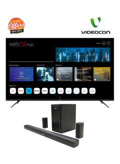 اشتري 75 Inch Edgeless 4K UHD Powered By LG WebOS + JVC 5.1ch Soundbar With Wireless Subwoofer 3600W PMPO Combo E75ELWO1100+TH-N430 Black في الامارات